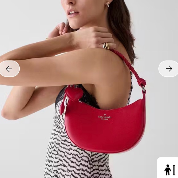 NWT Kate Spade Valentine Nova Braided Handle Small Crescent Crossbody Bag KN610 - Picture 3 of 8